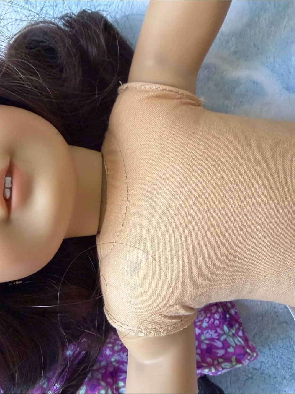 American Girl doll Ruthie with partial meet and accessories arms stained